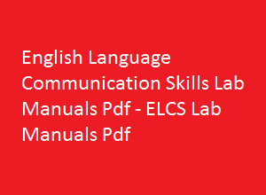 English Language Communication Skills Lab Manual Pdf Elcs Lab