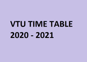 VTU exam time table 2021